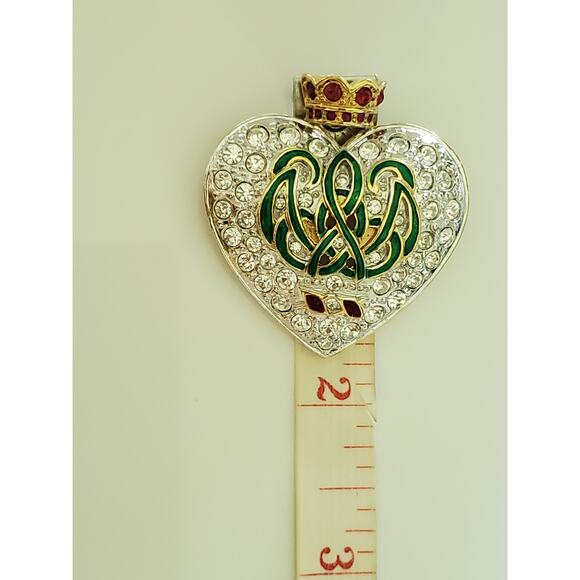 Vintage Carolee Duchess of Windsor Royal Crown Heart Brooch - Picture 5 of 6